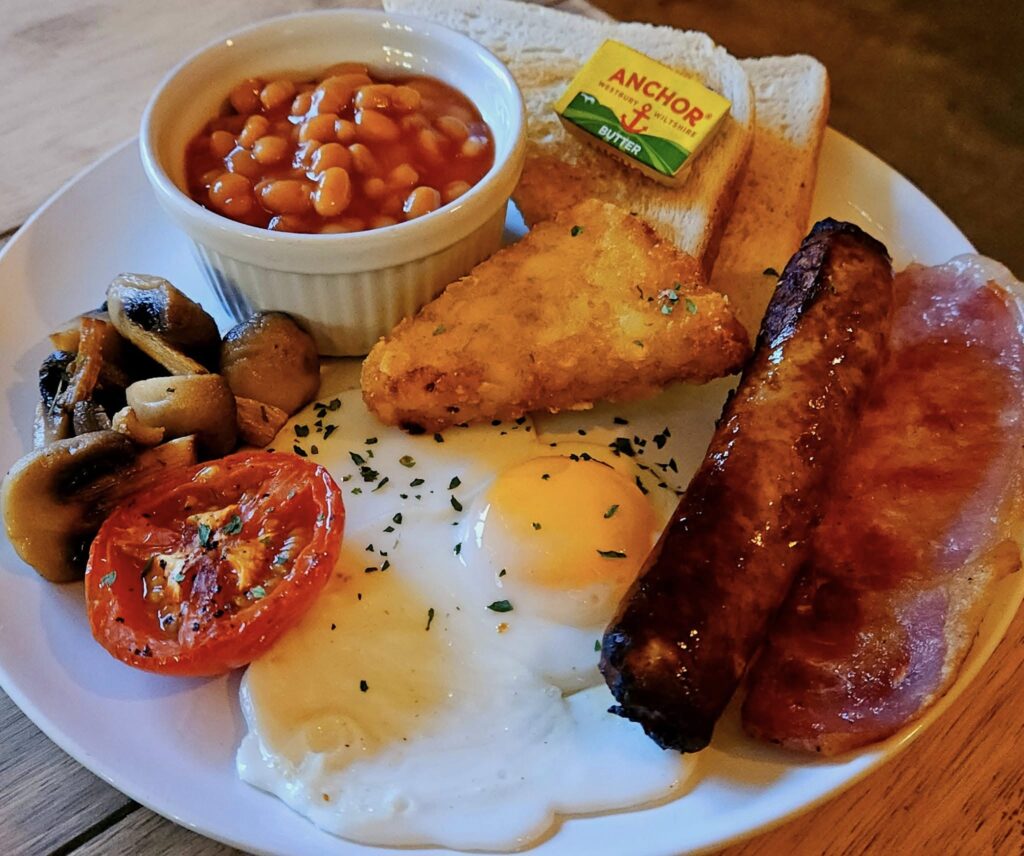 The small edition of the cooked breakfast at the Tarka Line Bistro