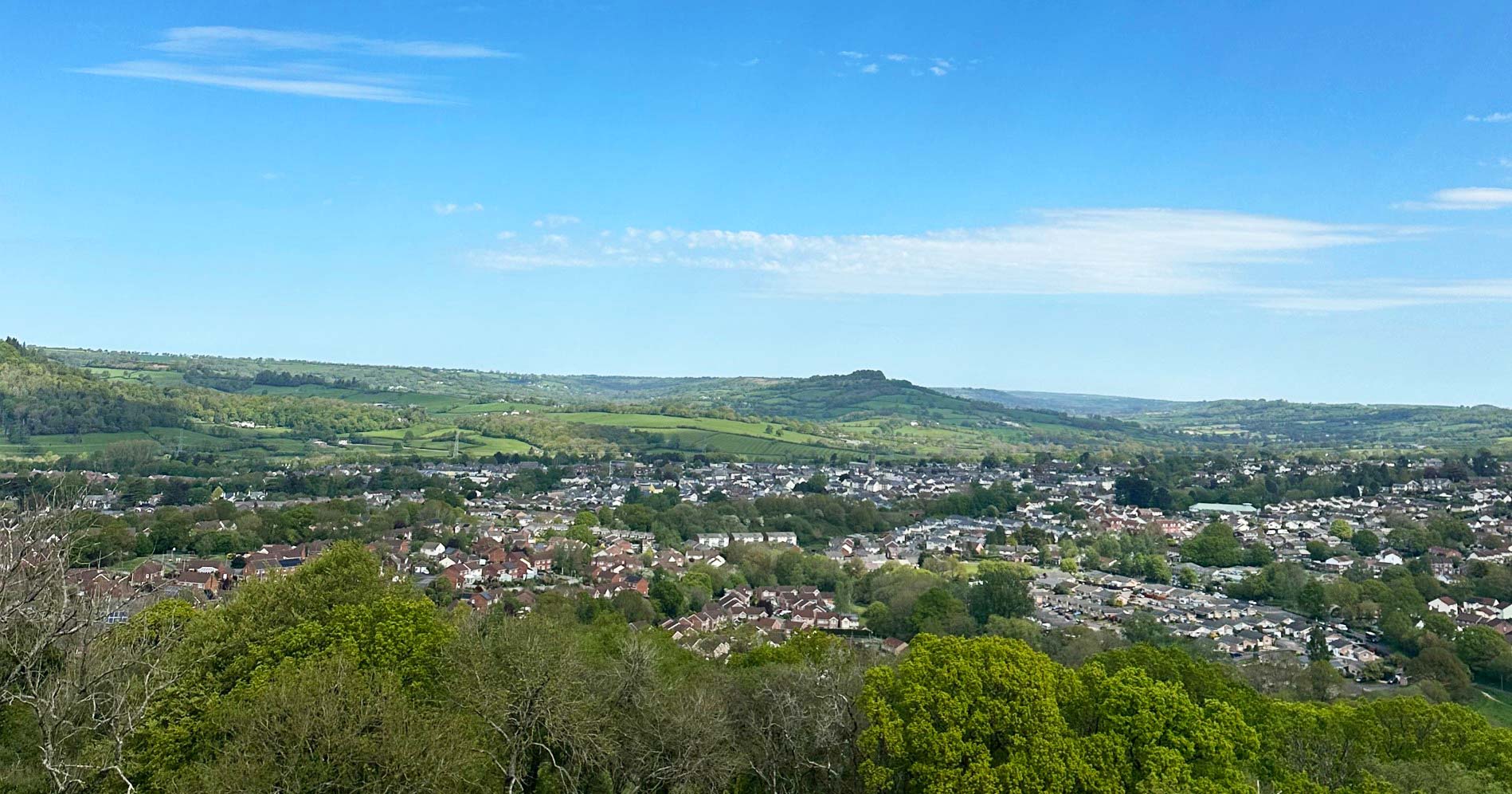 View of Honiton and surrounding countryside