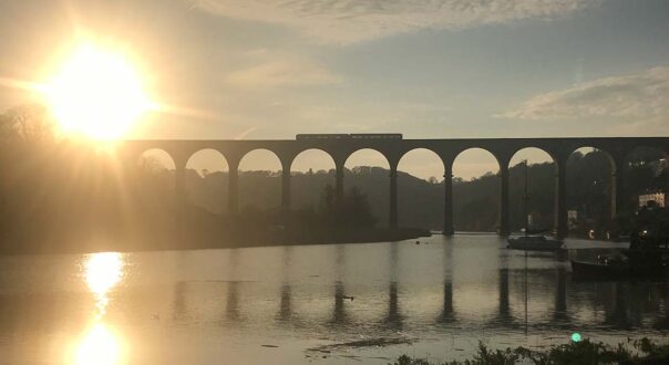 Calstock sunset by KarenInKernow