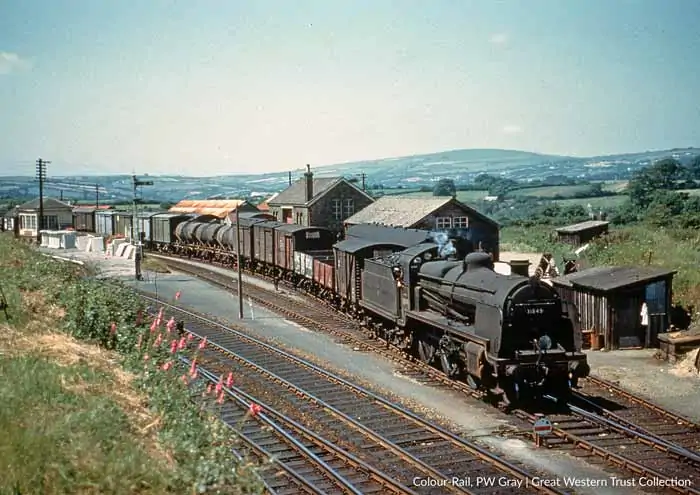 Steam train at Bere Alston station