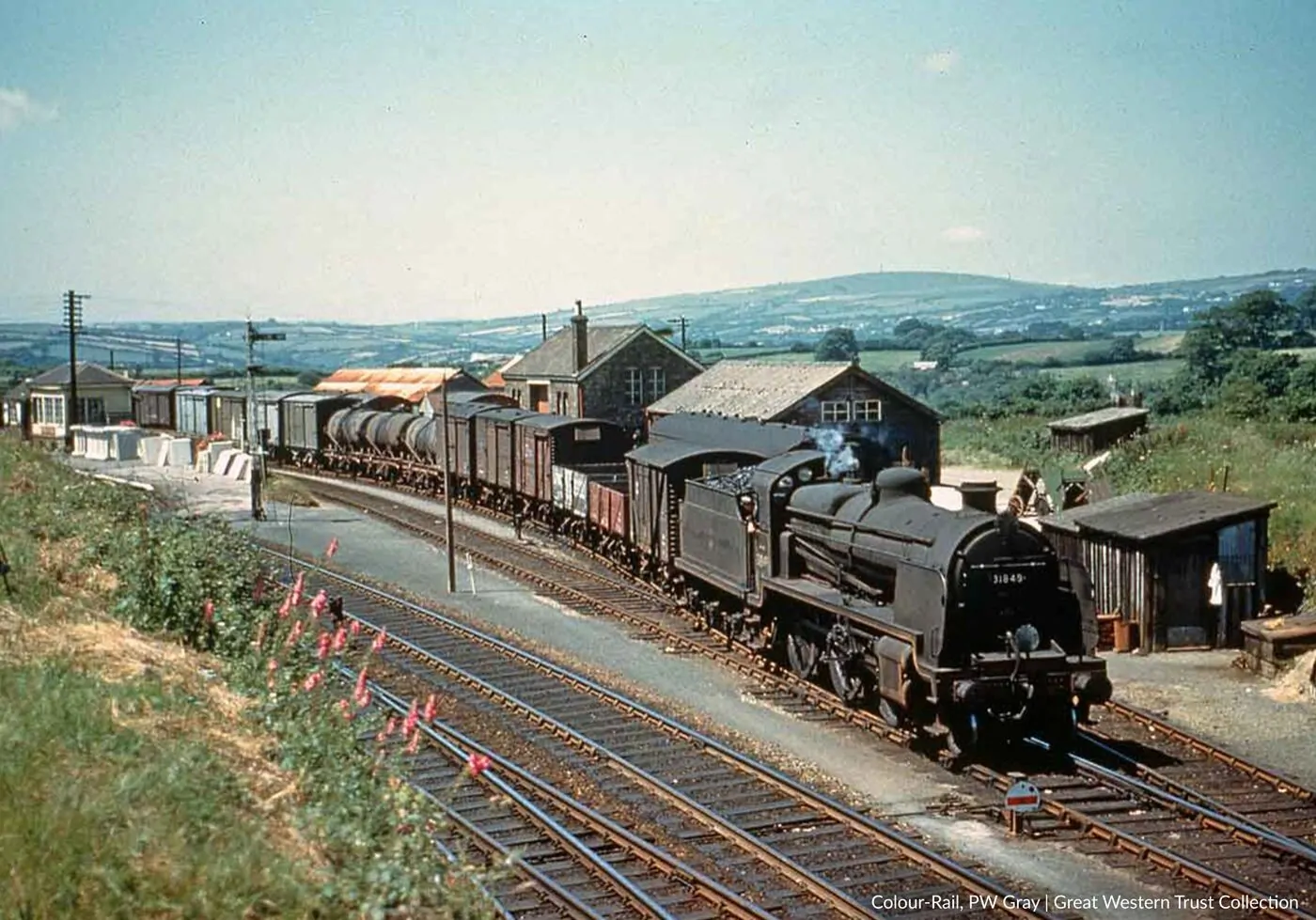Steam train at Bere Alston station